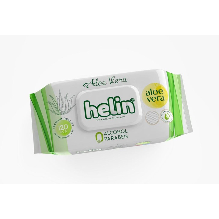 Servetele umede Helin Aloe Vera Wipes, 120 buc