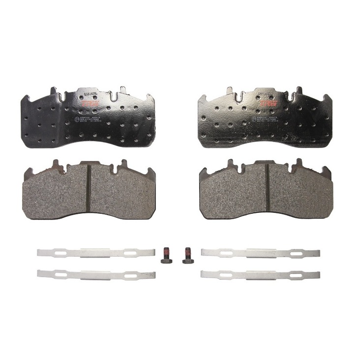 Комплект от 4 предни/задни спирачни накладки, съвместими с RVI C, D, MIDLUM, PREMIUM 2, VOLVO FE, FE II, FH, FH12, FH16, FL II, FL III D12A340-DXi7 08.93