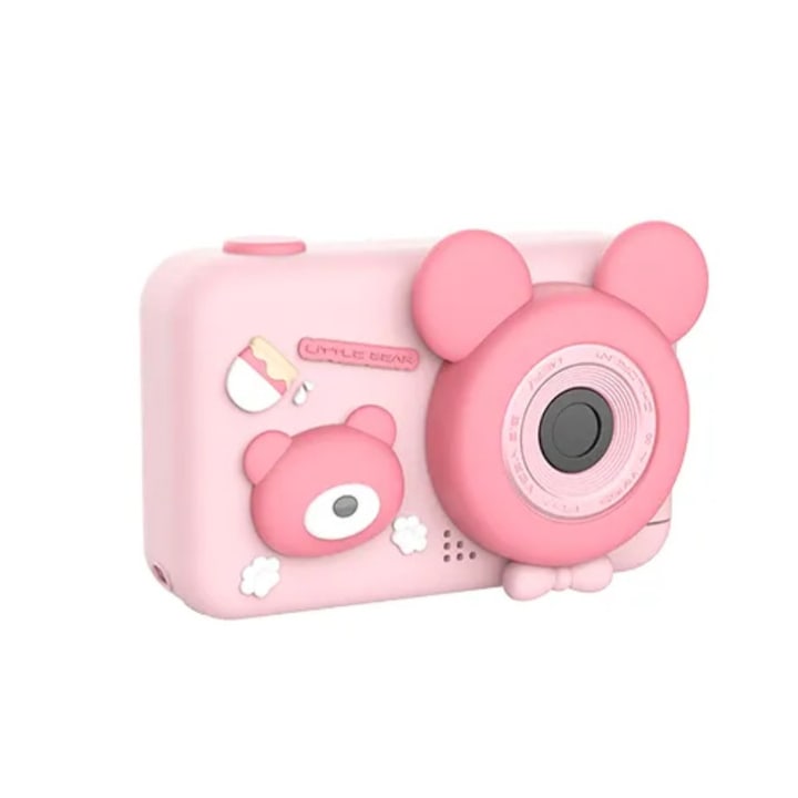 Цифров фотоапарат за деца THD, D32, 8 мегапиксела резолюция на снимка, 720p видео, Розов