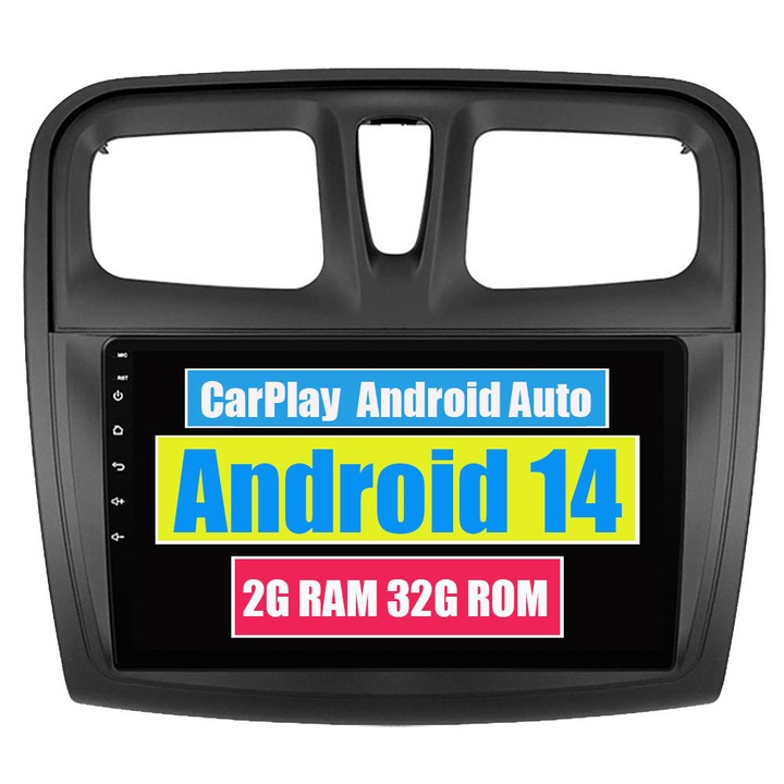 Navigatie GPS pentru Renault Logan Sandero Lada Lergus Dacia 2014-2019 CarPlay Android Auto Stereo Radio Bluetooth 2GB RAM, 32GB ROM