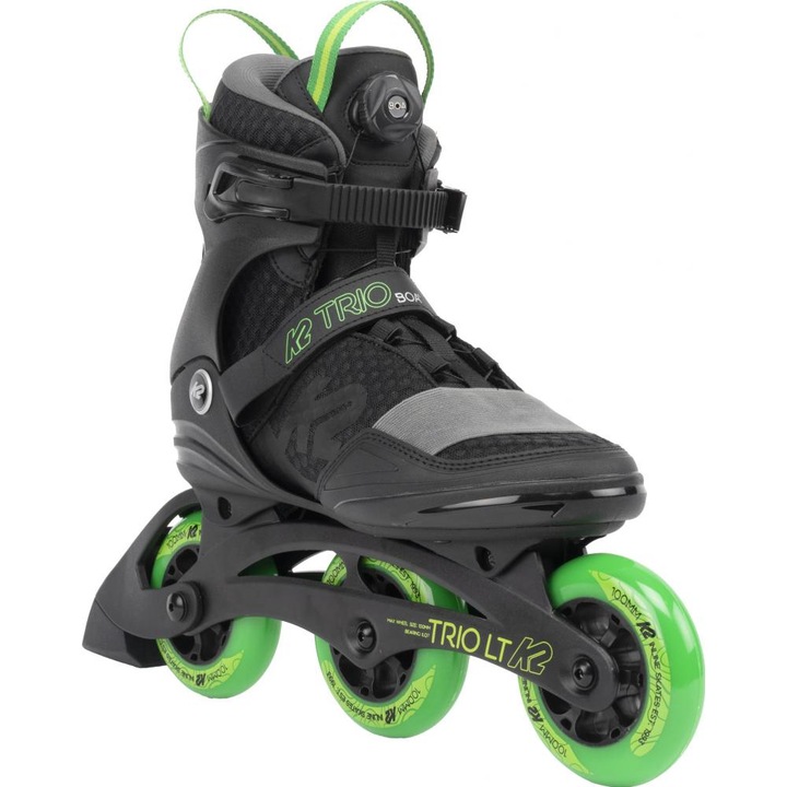 Ролер K2 Trio Lt 100 Boa Black/Green 43 1/2
