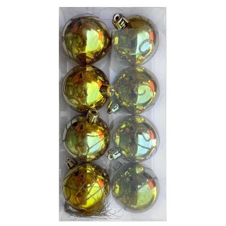 Set Globuri de Craciun 8 buc HB514 Auriu