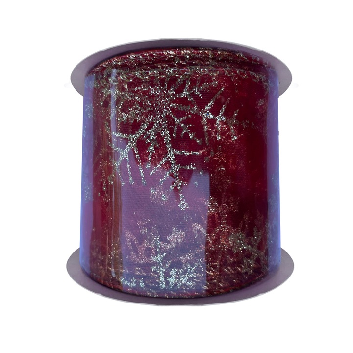 Decoratiune de Craciun Panglica 32994 Rosu cu Auriu