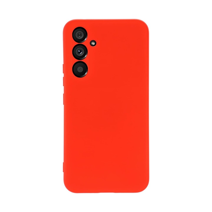 Silicone Jelly Калъф, Съвместим със Samsung Galaxy A34 5G, вътрешност от микрофибър, гъвкав, червен