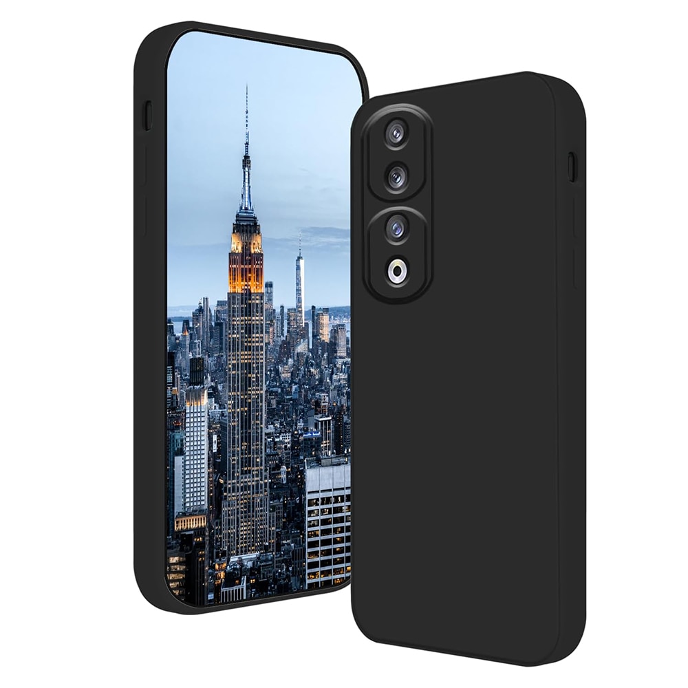 Husa Jelly Silicone Compatibil cu Honor 90, Interior de microfibra, Flexibila, Negru