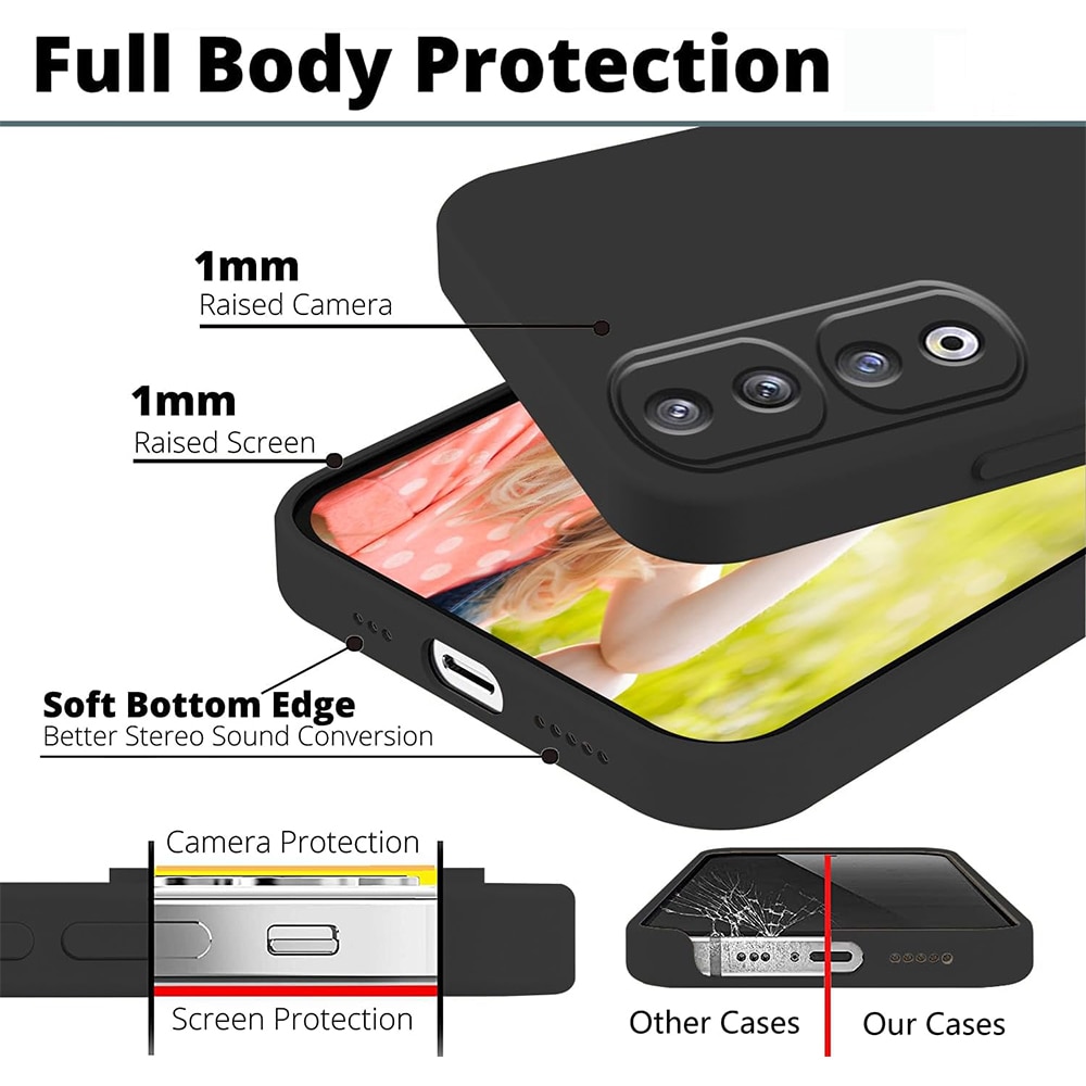 Husa Jelly Silicone Compatibil cu Honor 90, Interior de microfibra, Flexibila, Negru