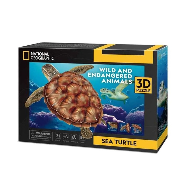 3D Puzzle Cubic Fun National Geographic tengeri teknős 31 db