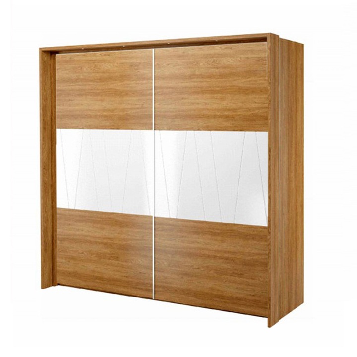 Dulap cu Ornament Zefir72/ 73, Nuc San Diego / Alb, 231 x 225 x 82 cm