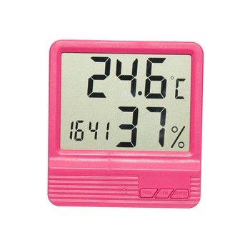 Termometru Camera Copii cu ceas, alarma, si higrometru - Roz Termometru Camera Copii cu ceas, alarma, si higrometru - Roz