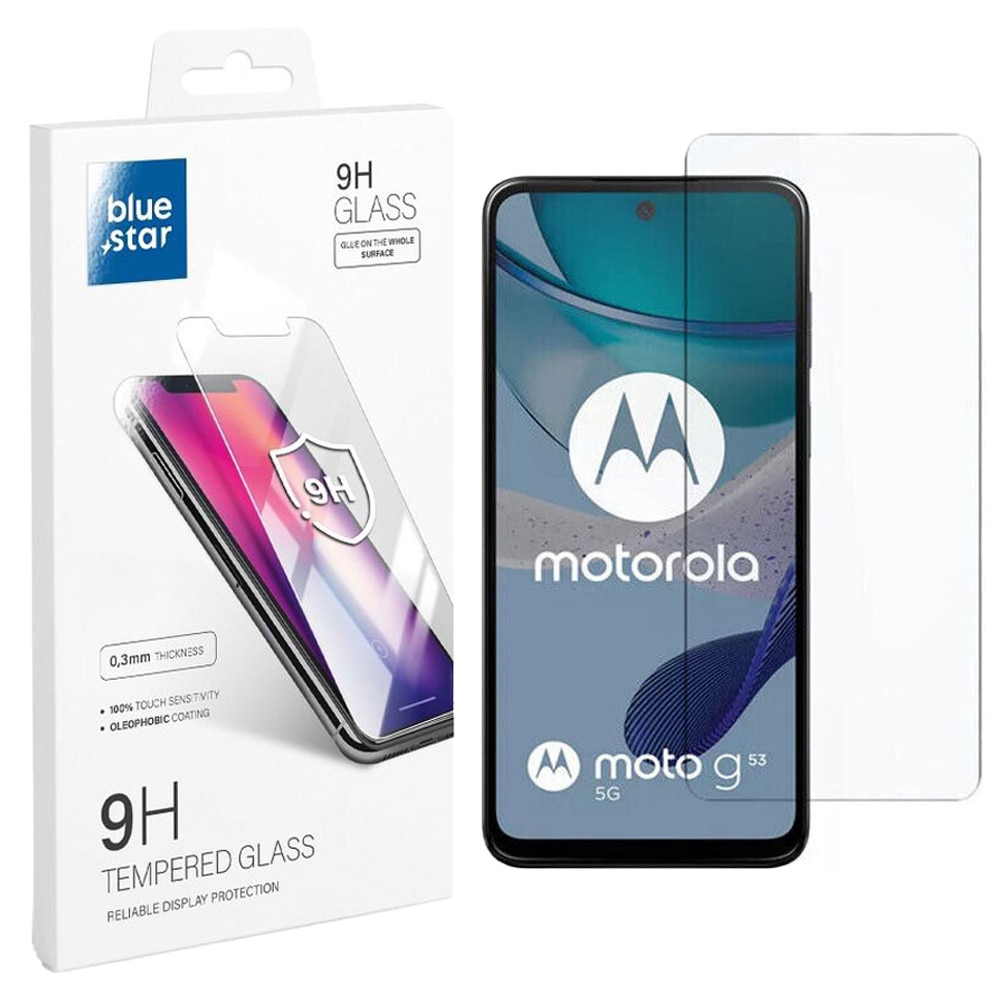 Folie Sticla Securizata Bluestar Dreapta Compatibila Cu Motorola Moto G53, Duritate 9h, Transparenta