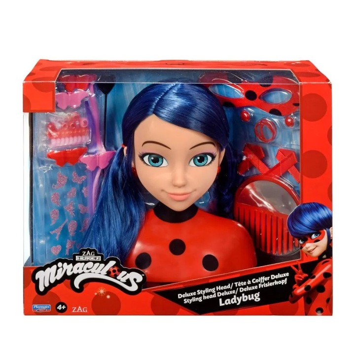 Cap de coafat cu accesorii Miraculous Lady Bug