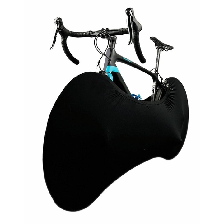 Калъф за велосипед, размер M, диаметър на колелото 24-26", полиестер и спандекс, черен