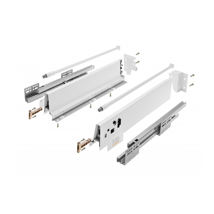 Sistem sertar moder box, H1-83 mm, H2-146 mm, L-450 mm, alb, max 40 kg, amortizare
