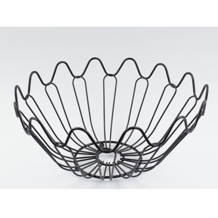 Cos pentru fructe Elite, negru din metal, diametru 26 cm