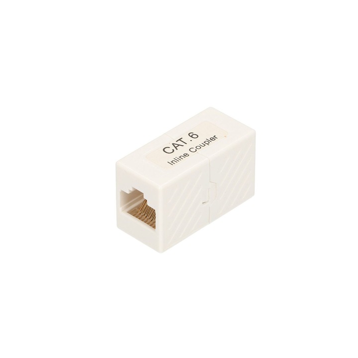 Conector RJ45 Extralink CAT6 UTP, tip „bec”, alb, compatibil cu cabluri torsadate neecranate, asigura conexiuni stabile si rapide in retele LAN, instalare simpla si fiabila pentru birou sau acasa