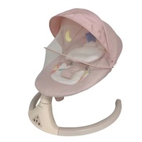 Leagan Electric Bebelusi, little bird Balansoar pentru bebe cu trepte de leganare, plasa protectie, conexiune Bluetooth, telecomanda, USB, Jucarii si Melodii, roz