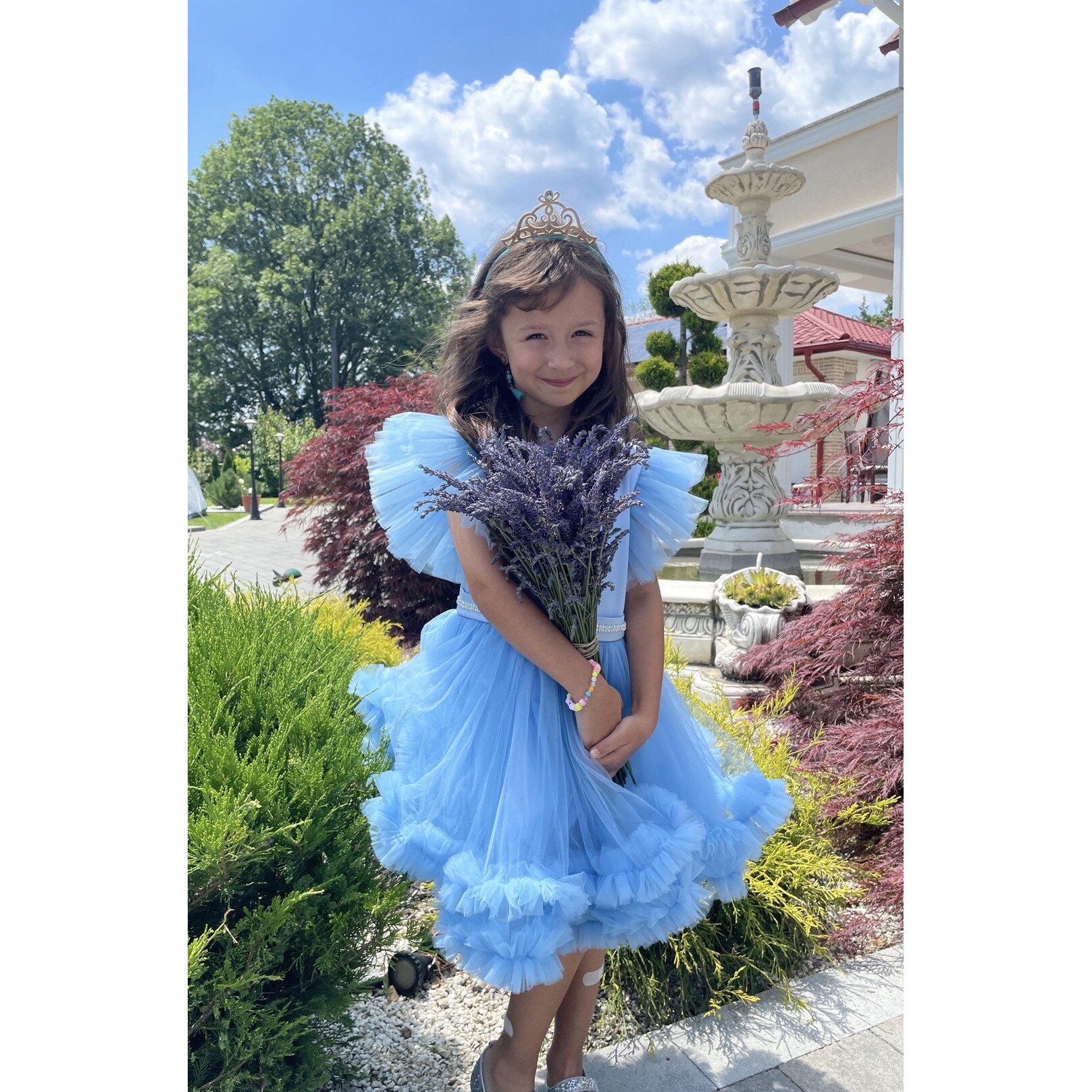 Rochita ocazie Lempika Kids Butterfly bleu 3-4ani 104cm - eMAG.ro