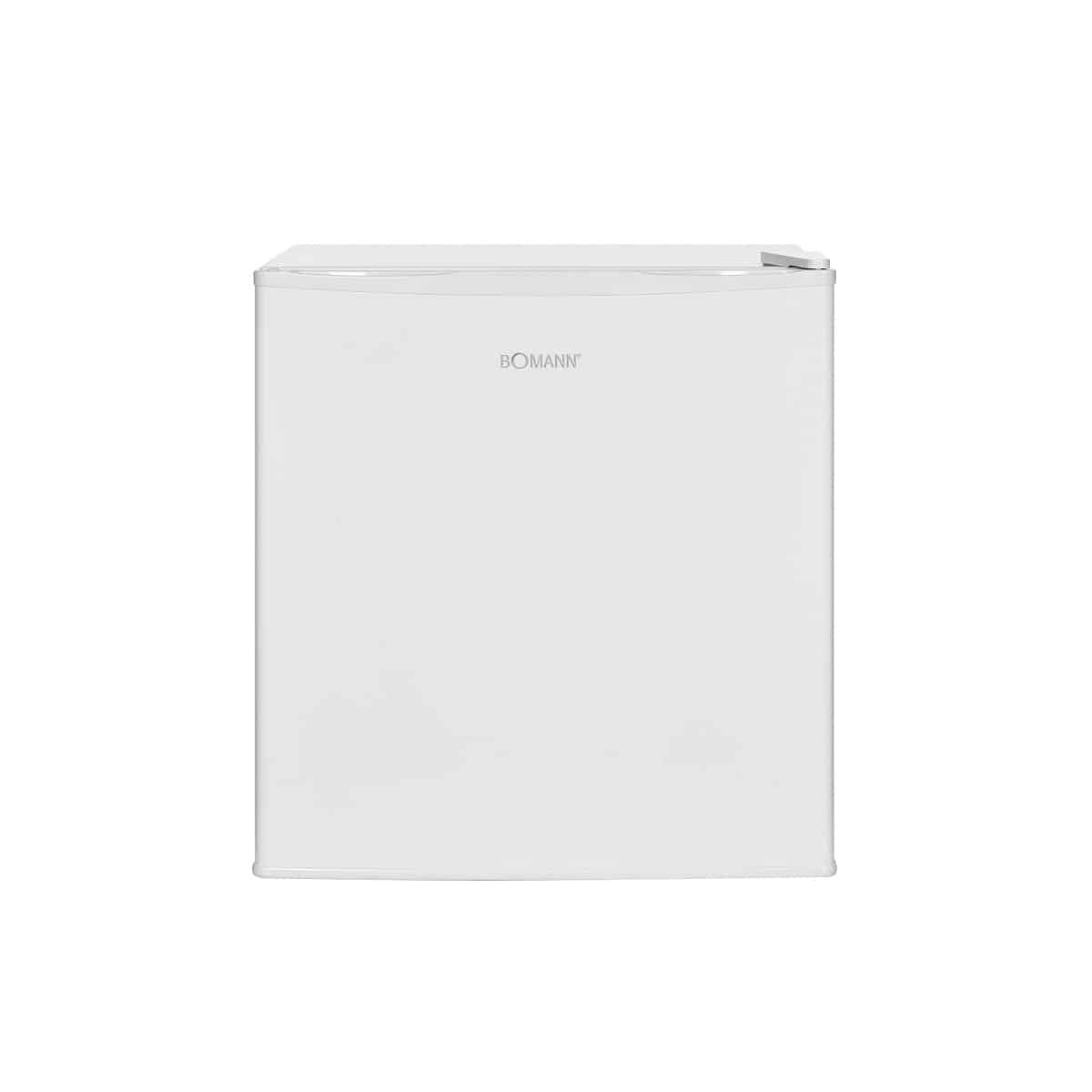 Frigider minibar cu 1 usa Bomann, Cool Box, H 51 cm, volum 42 litri, ideal pentru birou, hotel, camping, consum redus, 2 rafturi pentru depozitare, 2 compartimente pe usa, temperatura ajustabila, usa reversibila, picioare ajustabile, silentions, alb