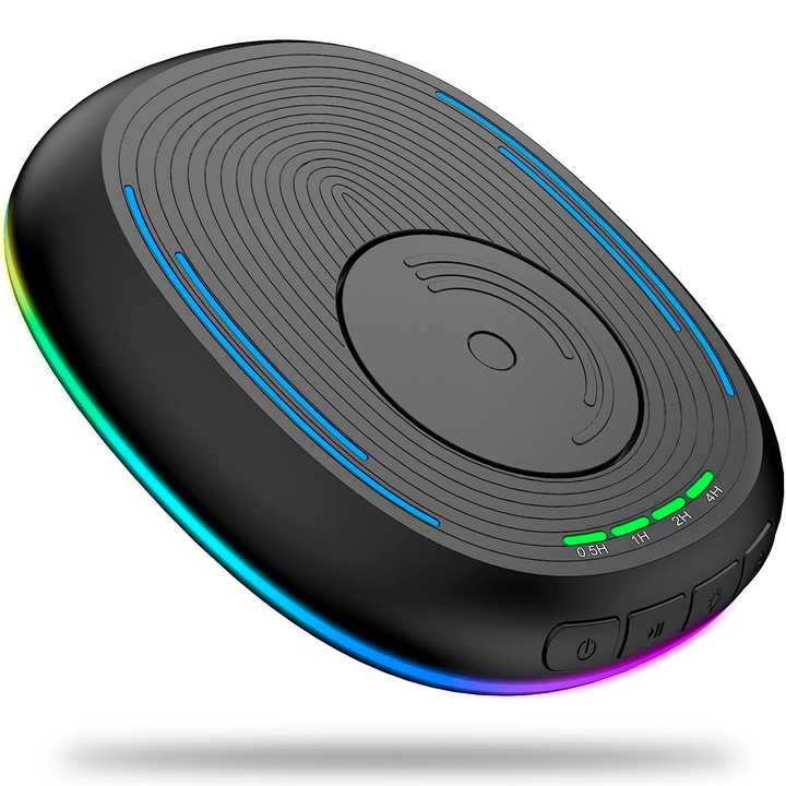 Mouse Jiggler nedetectabil pentru simularea miscarii mouse-ului, anti sleep, compatibil cu Windows si macOS, timer, cu buton ON-OFF, functie de auto click, fara driver, lumina ambientala, Negru