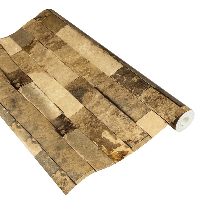 Tapéta, Feature Fal 07 Homok, 900 cm X 52 cm, Barna