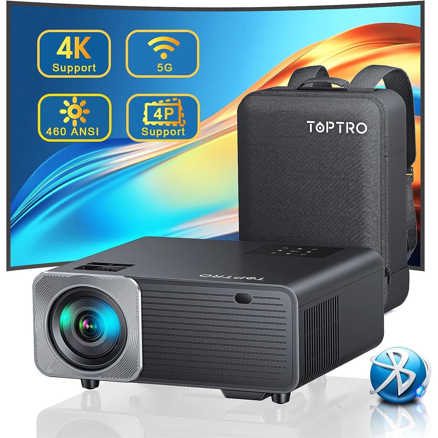 Videoproiector TOPTRO TR22 5G WiFi Bluetooth 460 ANSI lumeni
