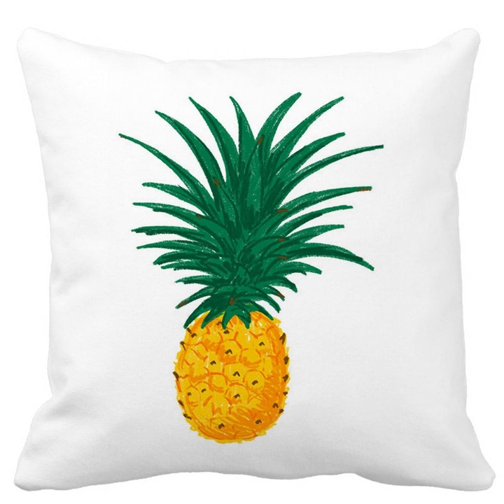 Ananászszőnyeg négyzet alakú dekoratív párnahuzat, 40x40 cm