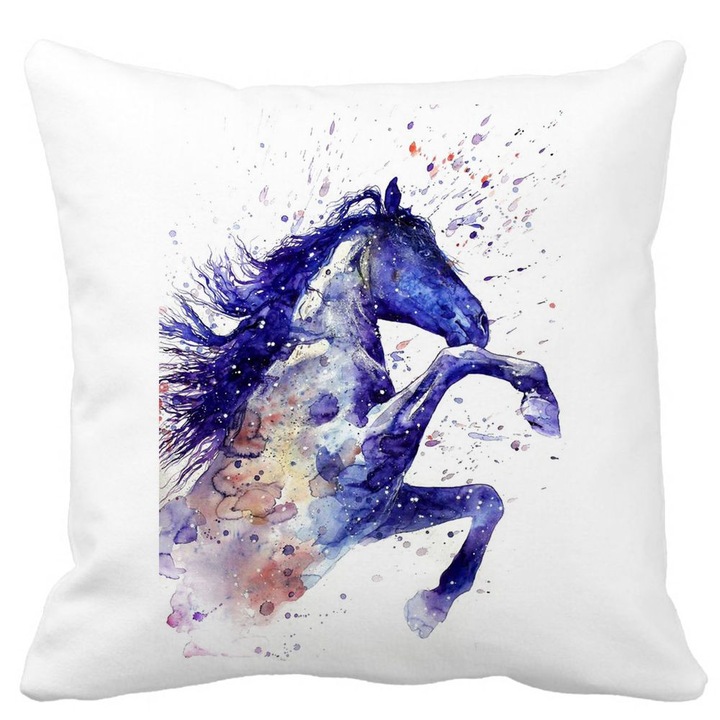 Színes lószőnyeg négyzet alakú dekoratív párnahuzat, 40x40 cm, levehető huzat, fújtató