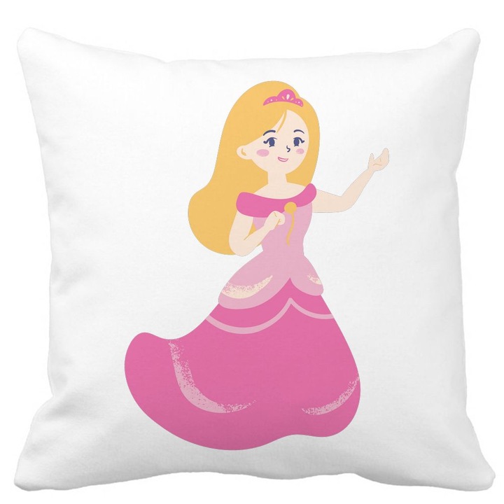 Pink Princess Mat Square dekoratív párnahuzat, 40x40 cm, Levehető huzat, Fújtató