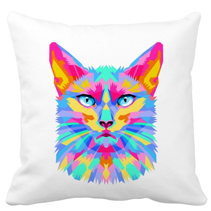 Négyzet alakú dekorszőnyeg Kontraszt macskapárnahuzat, 40x40 cm, Levehető huzat, Fújtató