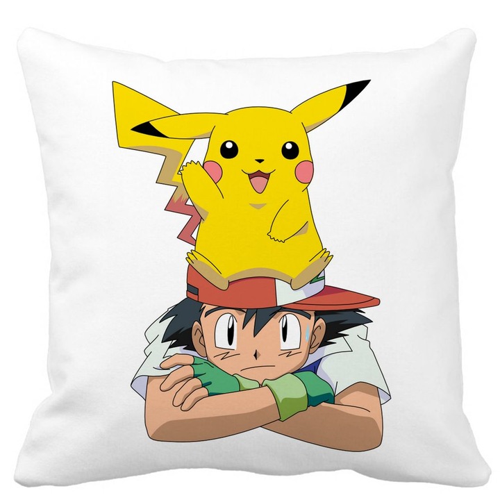 Квадратна декоративна калъфка за възглавница Pikachu Pokemon детска постелка, 40x40 см