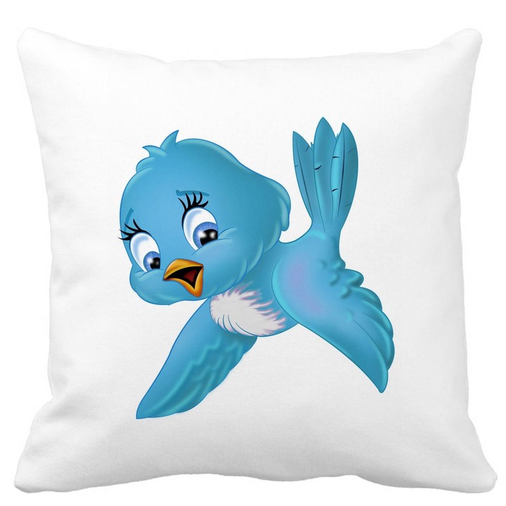 TweetTweet Matt négyzet alakú dekoratív párnahuzat, 40x40 cm, levehető huzat, fújtató