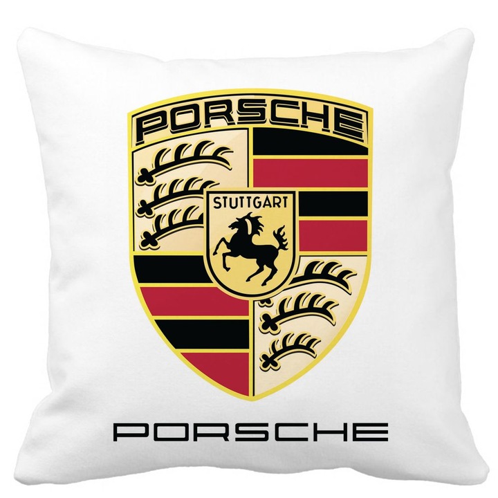Porsche matt négyzet alakú dekoratív párnahuzat, 40x40 cm, levehető huzat, fújtató