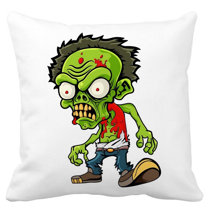 Négyzet alakú dekoratív párnahuzat zombiszőnyeg, 40x40 cm, levehető huzat, fújtató