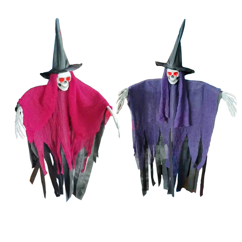Set 2 scheleti decorativi pentru Halloween, 105 cm, cu lumini, Multicolor