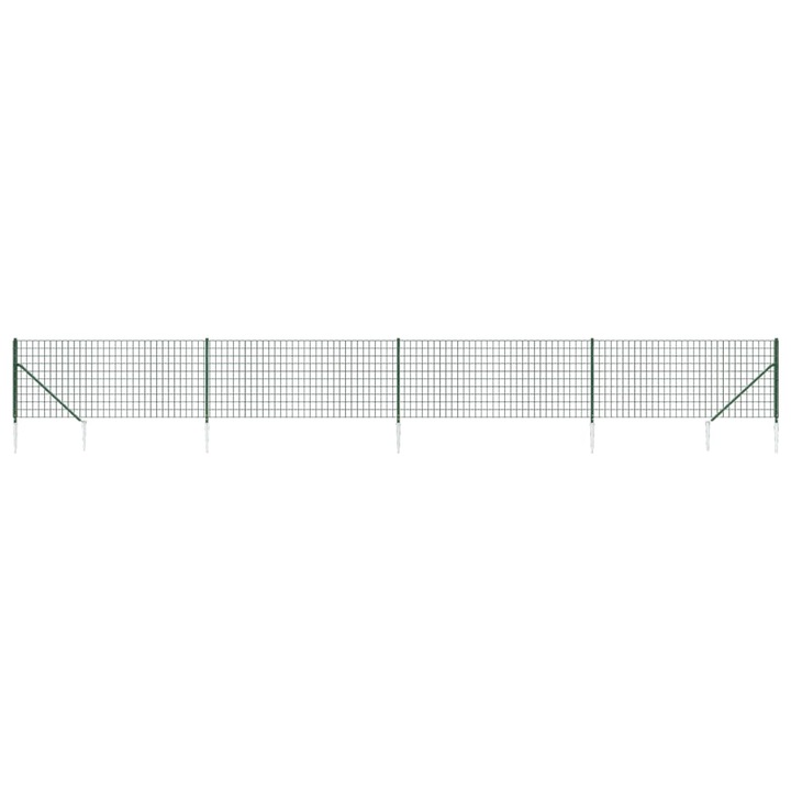 Gard plasa de sarma cu tarusi de fixare vidaXL, verde, 1,1x10 m 14.55 kg 154114