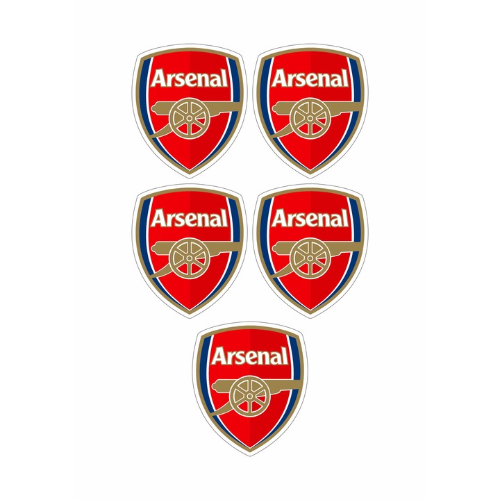 Arsenal Fc Ribbon Set 5 stickere decorative, Arsenal FC, 10 cm fiecare - eMAG.ro