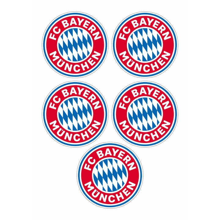 Set 5 stickere decorative, FC Bayern Munchen, 10 cm fiecare