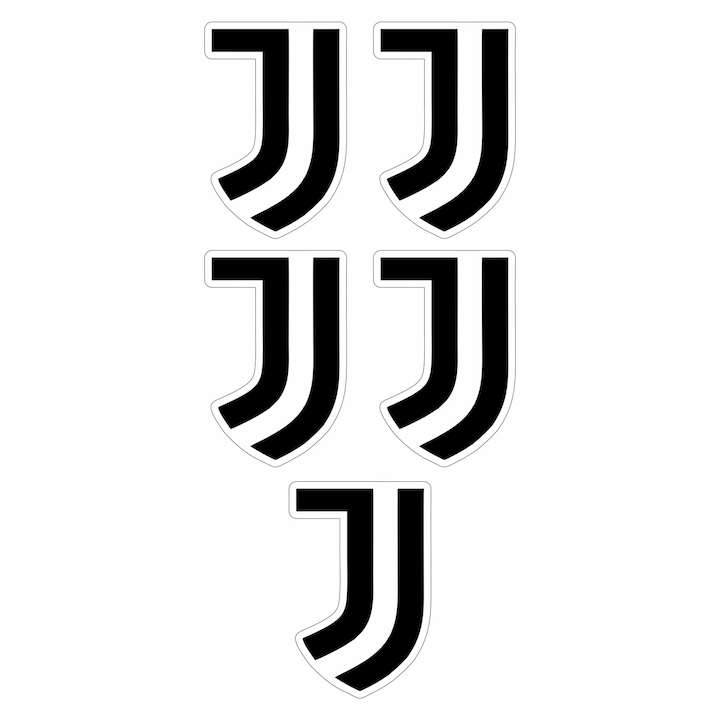 Set 5 stickere decorative, Juventus Torino, 10 cm fiecare