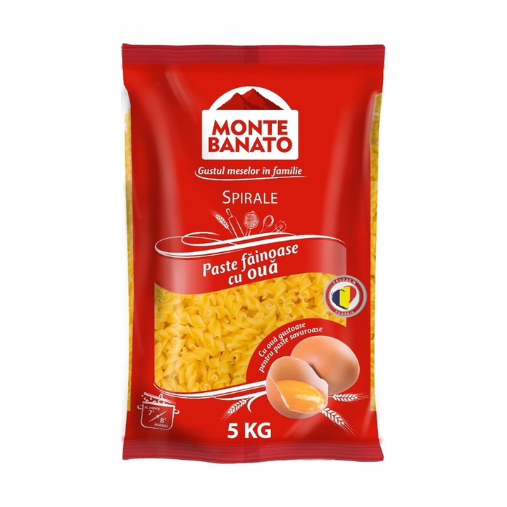 Spiráltészta, fusilli, monte banato, 5 kg
