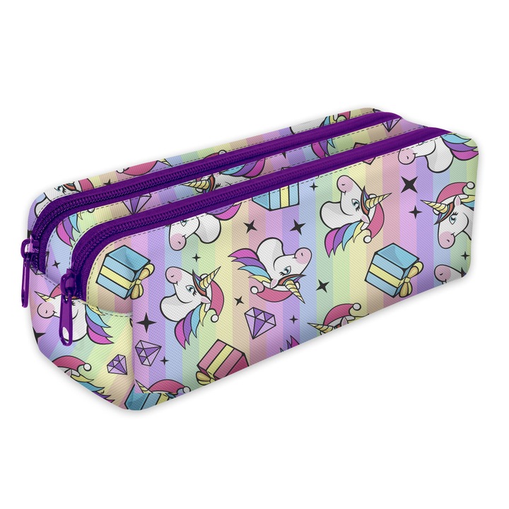 Tolltartó, Ferocity, poliészter, 21 x 10 x 8 cm, gyémánt unikornisok