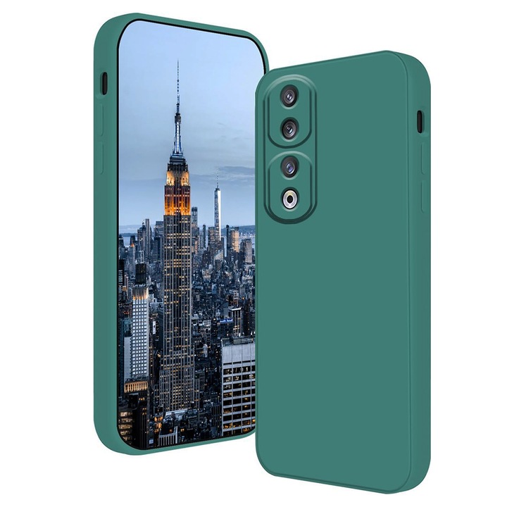 Протектор G-Tech, съвместим с Honor 90, микрофибър, силикон, тъмнозелен