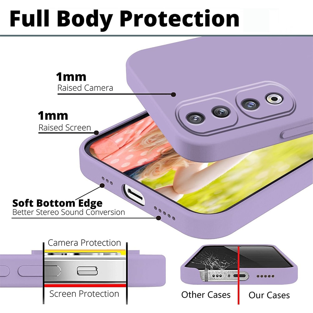 Husa Jelly Silicone Compatibil cu Honor 90, Interior de microfibra, Flexibila, Lila