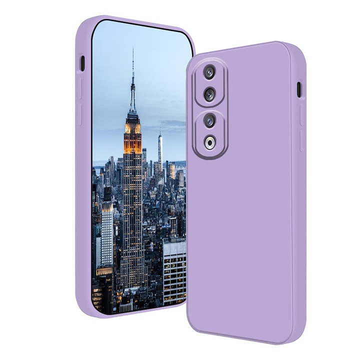 Husa Jelly Silicone Compatibil cu Honor 90, Interior de microfibra, Flexibila, Lila