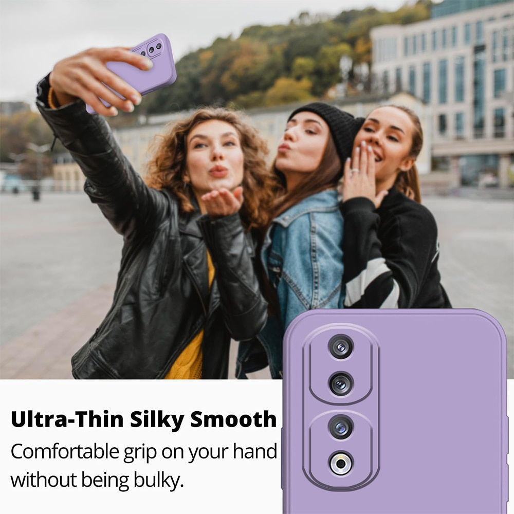 Husa Jelly Silicone Compatibil cu Honor 90, Interior de microfibra, Flexibila, Lila
