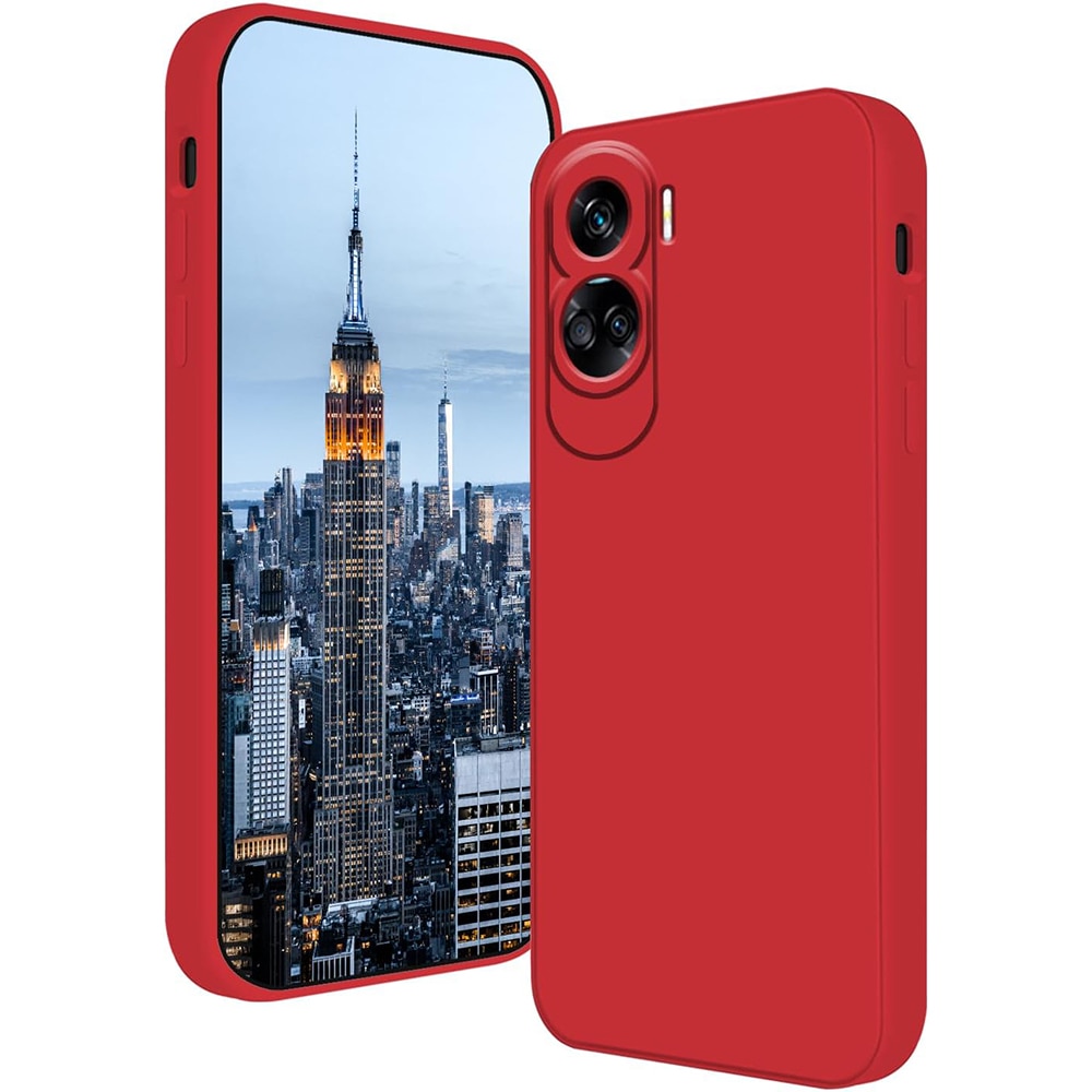 Husa Jelly Silicone Compatibil cu Honor 90 Lite, Interior de microfibra, Flexibila, Rosu
