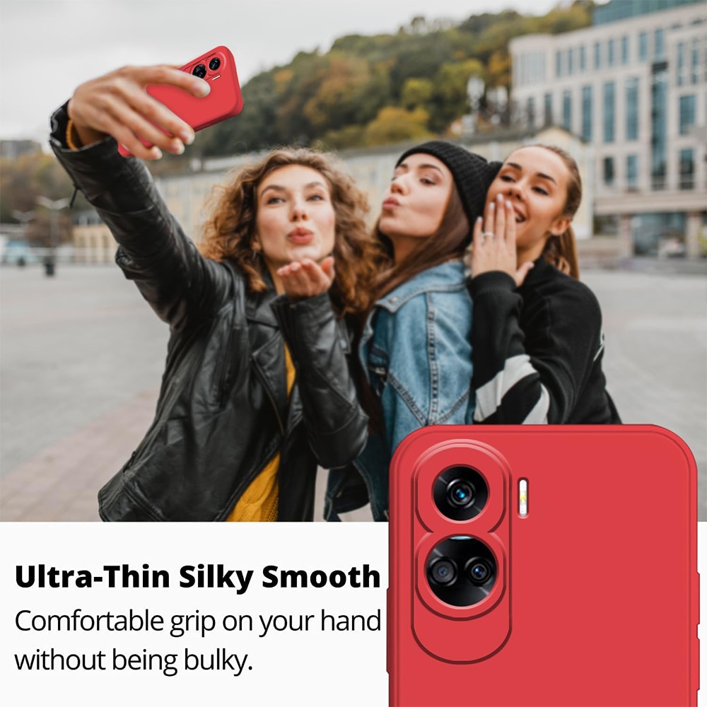 Husa Jelly Silicone Compatibil cu Honor 90 Lite, Interior de microfibra, Flexibila, Rosu