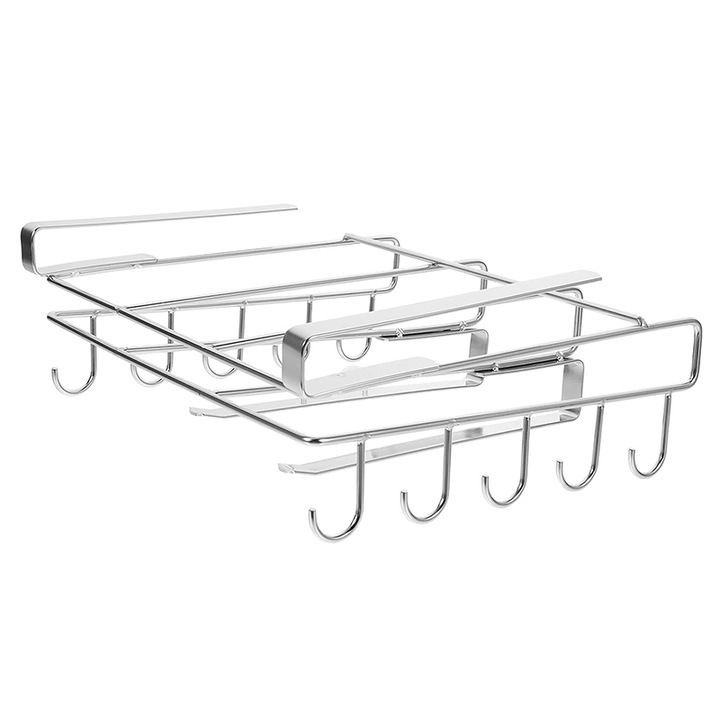 Konyhai rendszerező, Rozsdamentes acél, 25x25x8cm, Ezüst