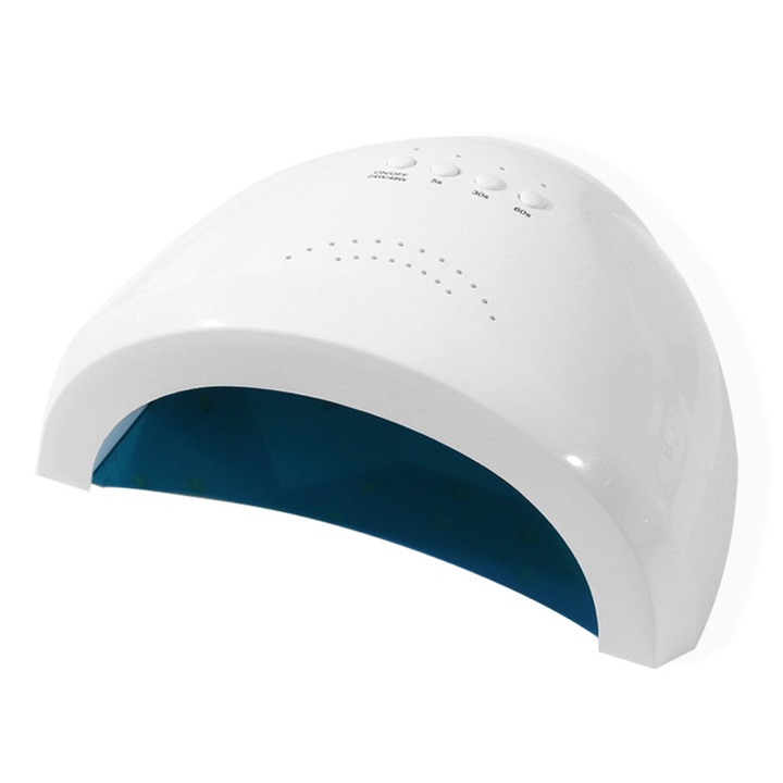 Lampa unghii, Vaxiuja, 48W, Pentru Manichiura Salon, Hybrid, Double Light Led, 22x16x14 cm, Alb