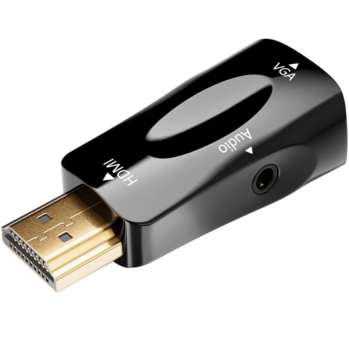 Adaptor HDMI/VGA, Sunmostar, 23 x 55 mm, Negru/Auriu eMAG.ro