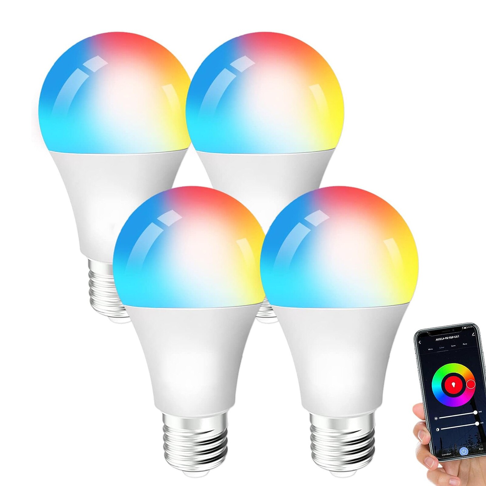 ANTELA Alexa Light Bulb G45 E14 4.5W LED Bulb Smart WiFi Bulb RGB